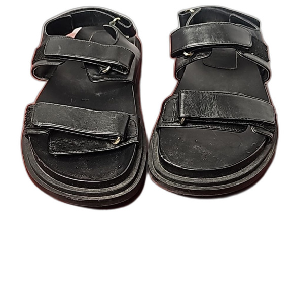 Zaba Sandals Leather Black Size 10 EU 41 Strappy Rubber Bottoms - Picture 7 of 9